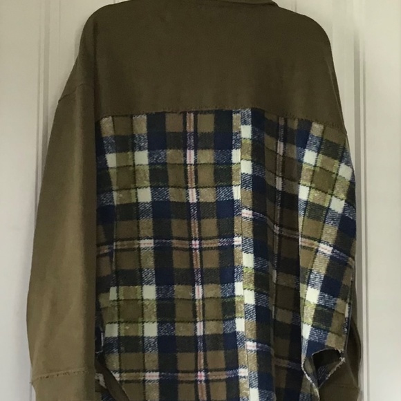 Anthropologie Pilcro Plaid Contrast Shirt Jacket size xl - Picture 7 of 9